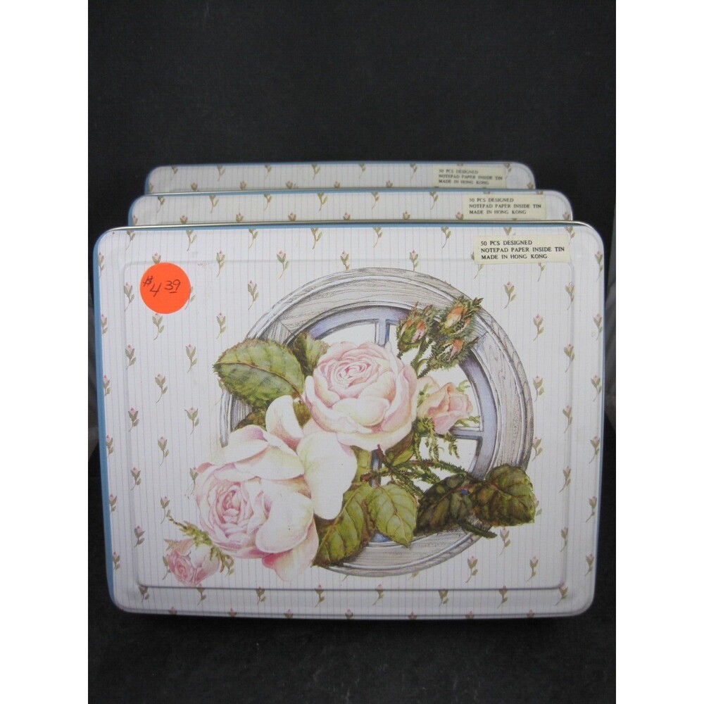 1987 Enesco Betty Chaisson Rose Stationary Paper Sets Lot of 3 NOS